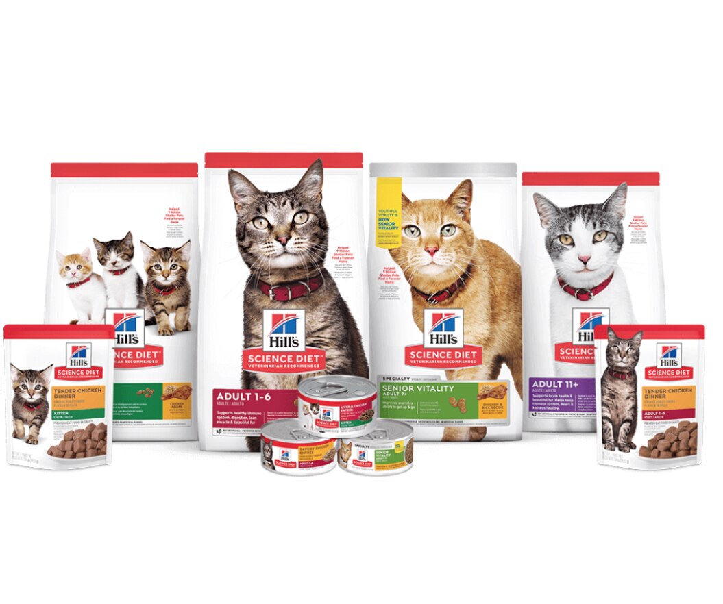 Lifestage Cat foods Packshots Hillspet