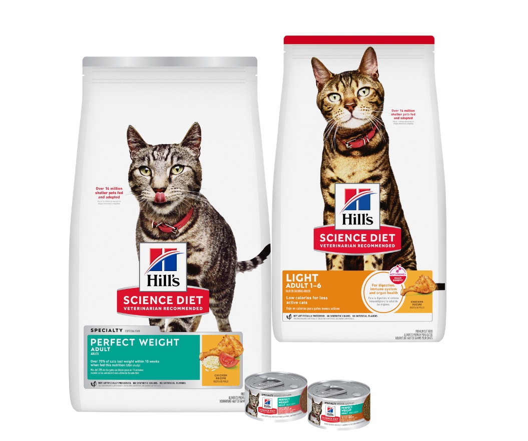 Science light and perfect weight cat food